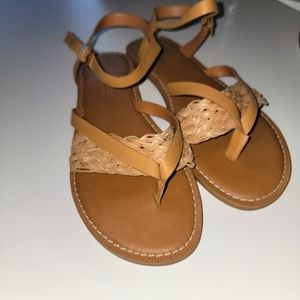 TOMS Lexie Leather Braided Sandal Tan Size 8 Stitchfix Item